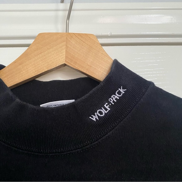 Anvil 2000s Wolves Run Together Wolf Pack Black Long Sleeve Shirt Mens Medium - Picture 2 of 6